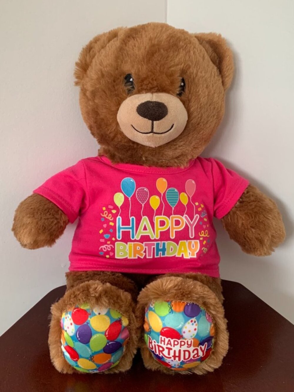 Happy Birthday Build a Brown Bear 15" Stuffed Animal BAB with T Shirt